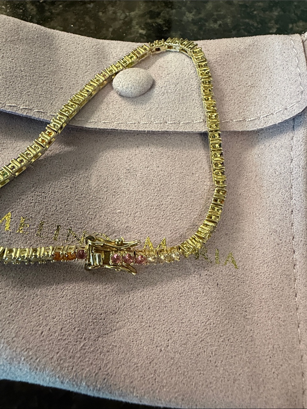 Melinda Maria Multicolor Crystal Tennis Bracelet. - Picture 3 of 4